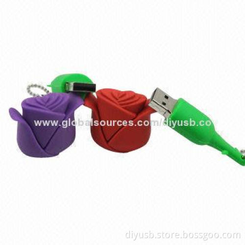PVC USB Flash Drives with 64/128/256MB Capacity, Available in Various Colors